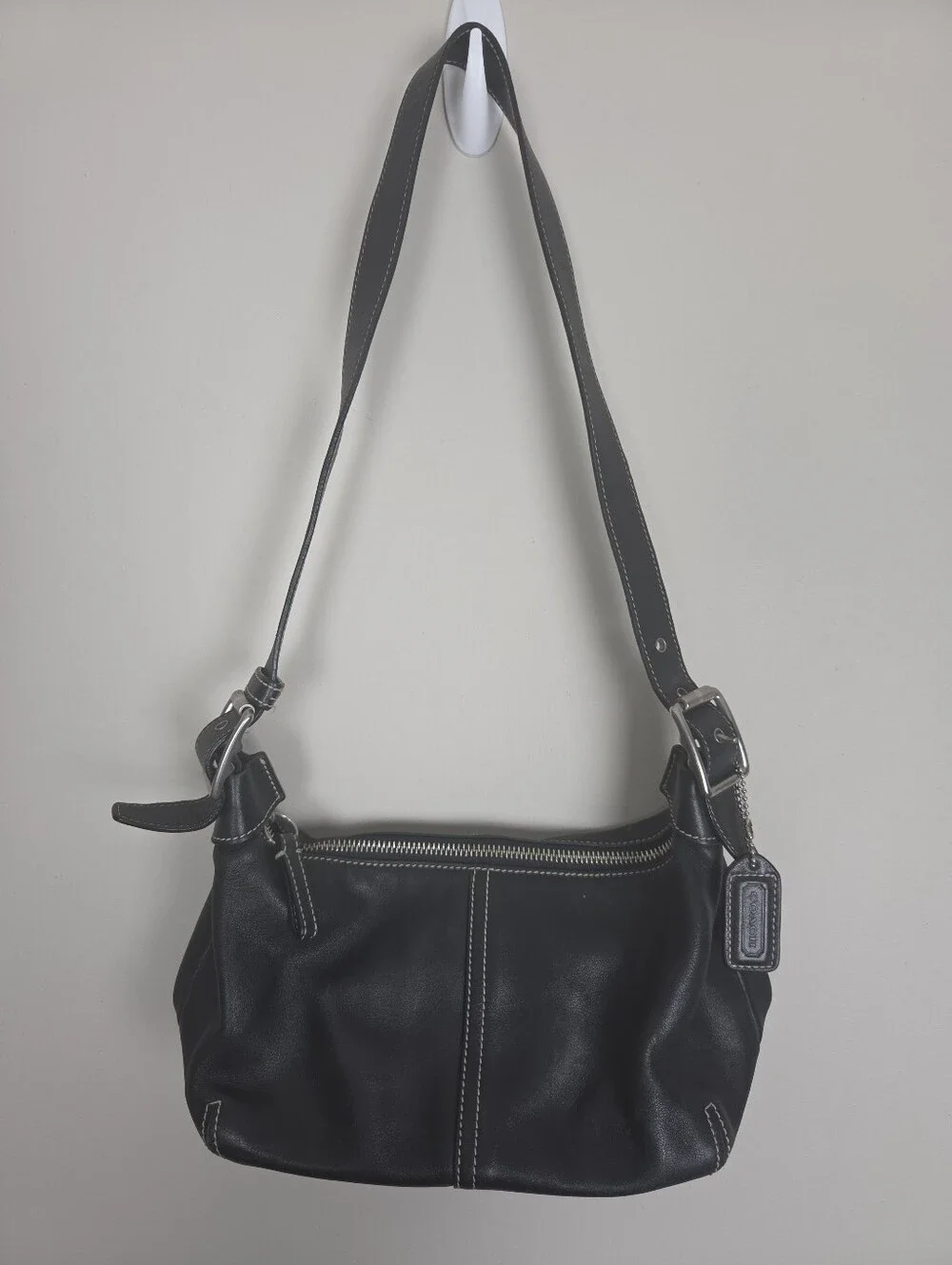 Vintage Y2K Coach 9564 Black Leather Legacy Demi Hobo Shoulder Bag